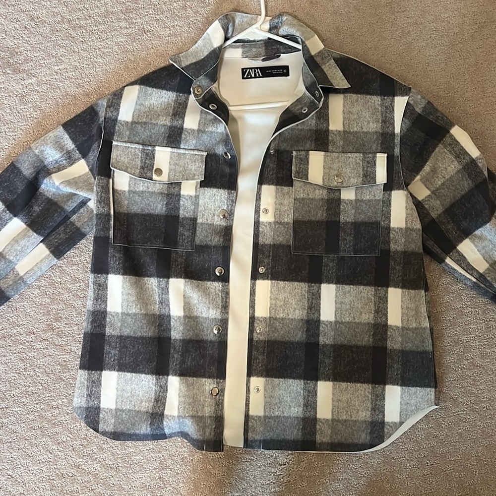 Zara oversized plaid jacket size XS woman
